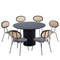 Manhattan Comfort Round Dining Set of 7, 59.05 in L, American Solid Ash Wood, Black and Grey 6-DT05DCCA06-GY - alternate 2